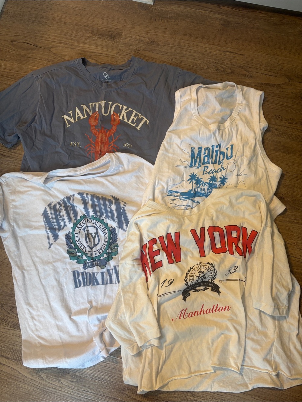 Mixed Graphic Crop Tops Pack - White, Cream & Gray